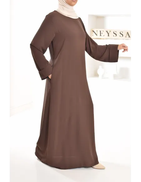 Abaya simple robe longue mastour soie de Médine pour femme voilée