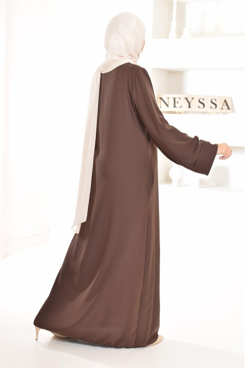 Abaya simple robe longue mastour soie de Médine pour femme voilée
