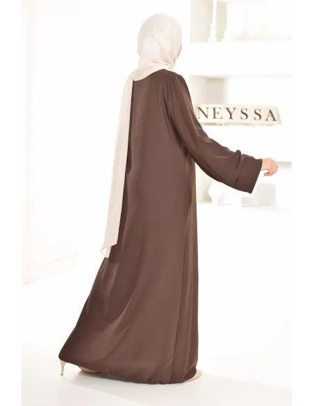 Abaya simple robe longue mastour soie de Médine pour femme voilée