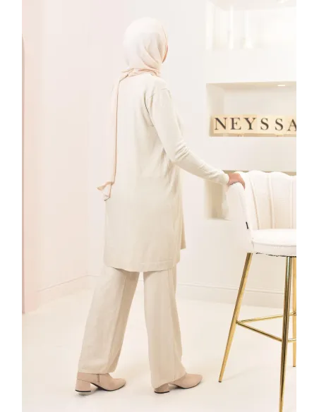 ensemble 2 pièces pull long et pantalon, confortable et classe