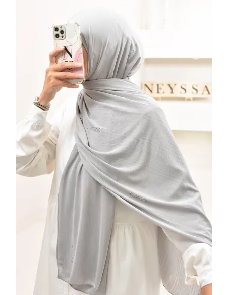 Maxi hijab jersey plissé avec strass, qualité premium à petit prix