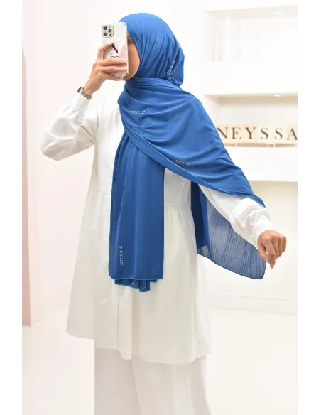 Maxi hijab jersey plissé avec strass, qualité premium à petit prix