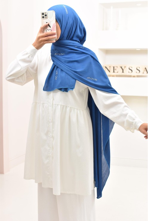 Maxi hijab jersey plissé avec strass, qualité premium à petit prix