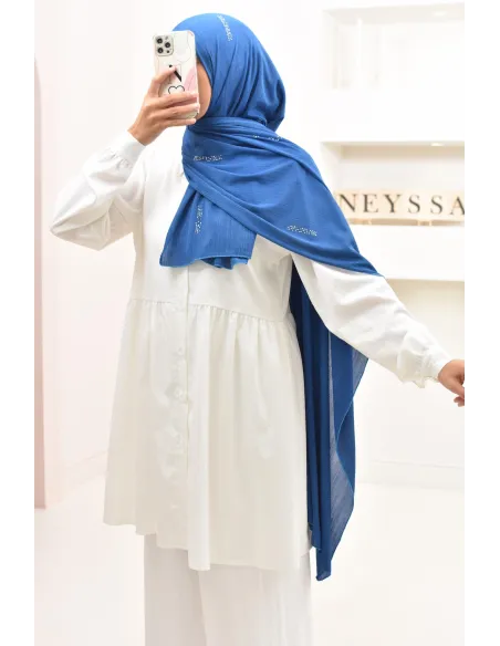 Maxi hijab jersey plissé avec strass, qualité premium à petit prix