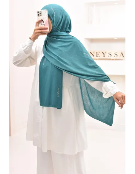 Maxi hijab jersey plissé avec strass, qualité premium à petit prix