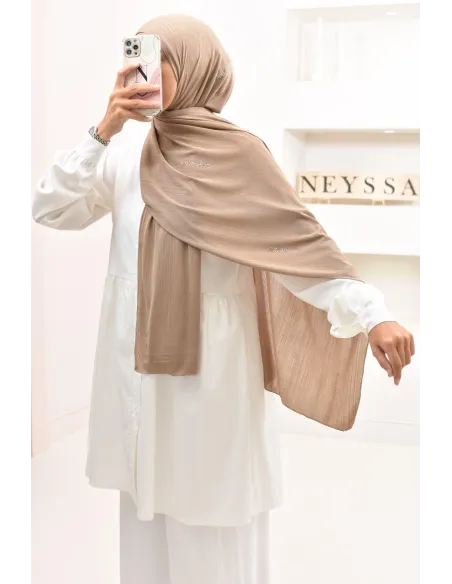 Maxi hijab jersey plissé avec strass, qualité premium à petit prix
