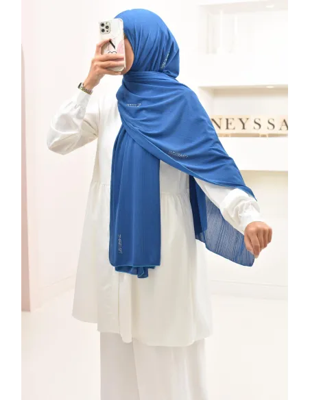 Maxi hijab jersey plissé avec strass, qualité premium à petit prix
