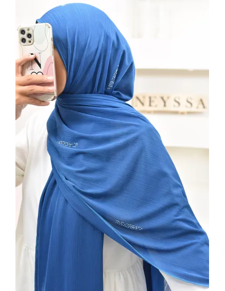 Maxi hijab jersey plissé avec strass, qualité premium à petit prix