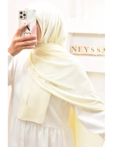 Maxi hijab jersey plissé avec strass, qualité premium à petit prix