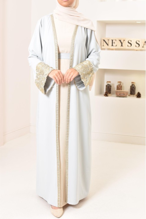 Long kimono brodée avec manches tulipes pour Aïd 2022