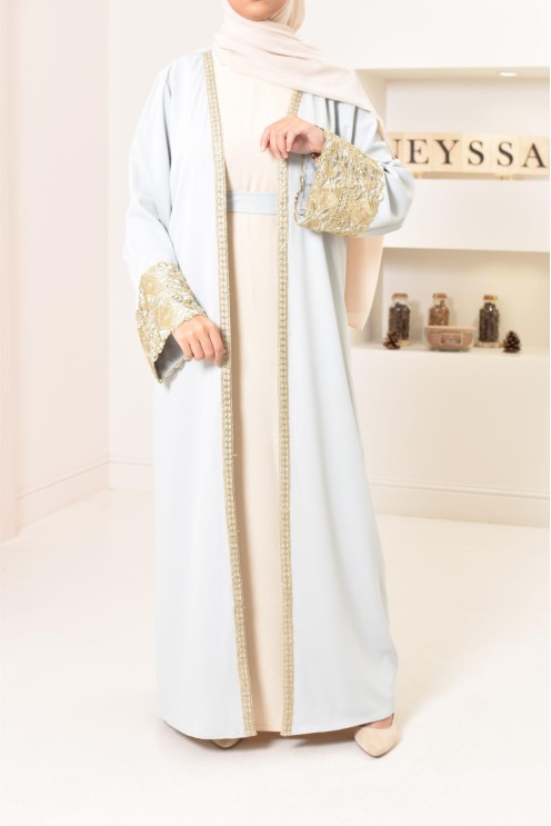 Long kimono brodée avec manches tulipes pour Aïd 2022