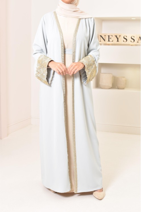 Long kimono brodée avec manches tulipes pour Aïd 2022