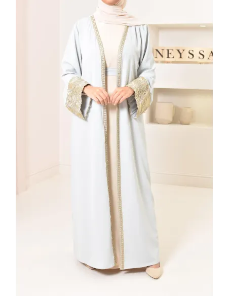 Long kimono brodée avec manches tulipes pour Aïd 2022