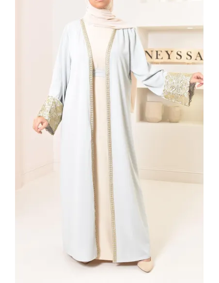 Long kimono brodée avec manches tulipes pour Aïd 2022