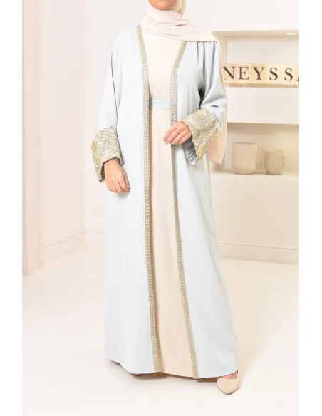 Long kimono brodée avec manches tulipes pour Aïd 2022