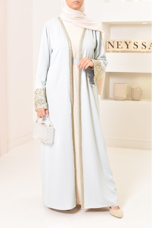 Long kimono brodée avec manches tulipes pour Aïd 2022