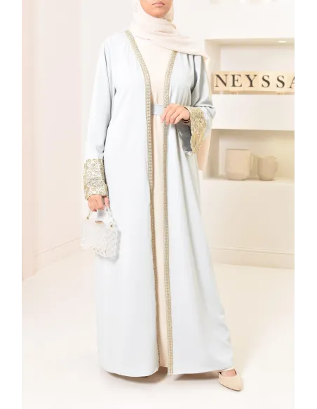 Long kimono brodée avec manches tulipes pour Aïd 2022