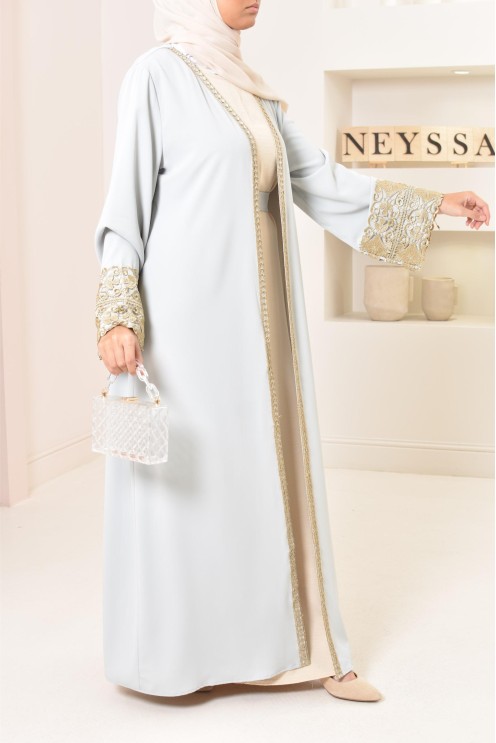 Long kimono brodée avec manches tulipes pour Aïd 2022