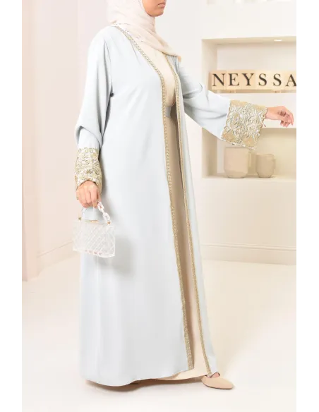 Long kimono brodée avec manches tulipes pour Aïd 2022