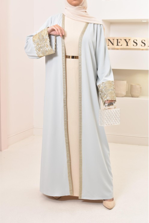 Long kimono brodée avec manches tulipes pour Aïd 2022