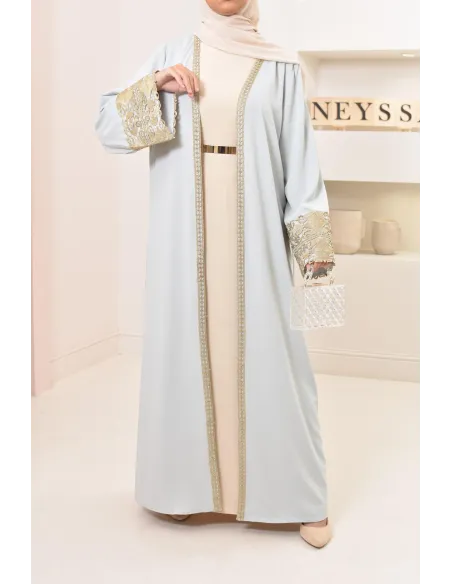 Long kimono brodée avec manches tulipes pour Aïd 2022