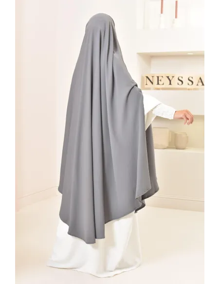 Long khimar 2 fentes en soie de Médine femme musulmane voilée. Parfait pour le quotidien.