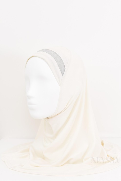 girl's hijab with rhinestones, slip-on, jersey, for everyday wear