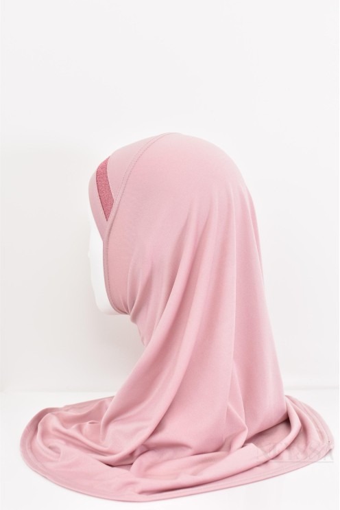 girl's hijab with rhinestones, slip-on, jersey, for everyday wear