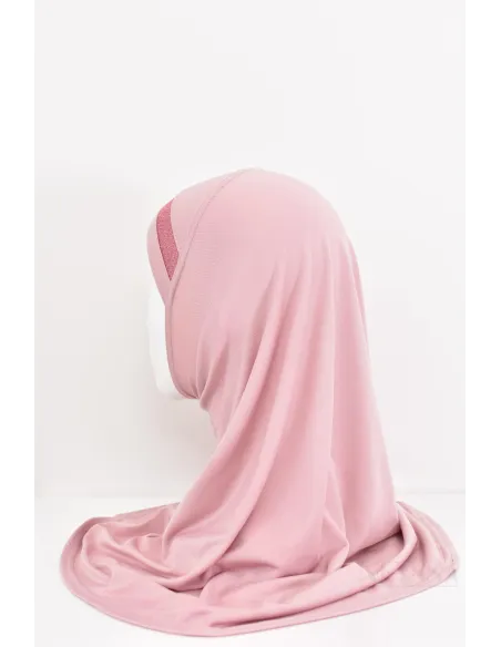 girl's hijab with rhinestones, slip-on, jersey, for everyday wear