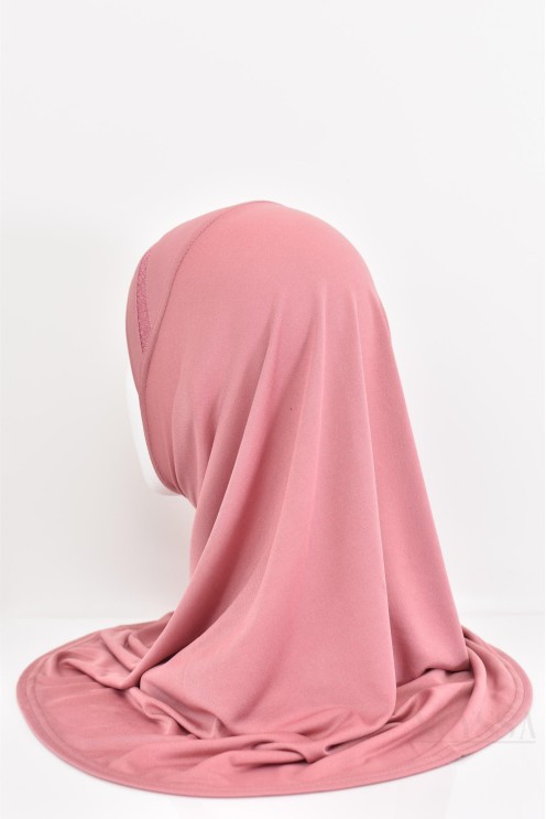 Hijab für Mädchen mit Strasssteinen, zum Überziehen, Jersey, für den Alltag.