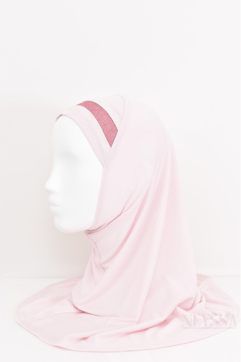 girl's hijab with rhinestones, slip-on, jersey, for everyday wear