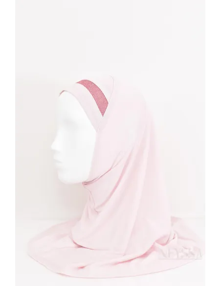 Hijab für Mädchen mit Strasssteinen, zum Überziehen, Jersey, für den Alltag.