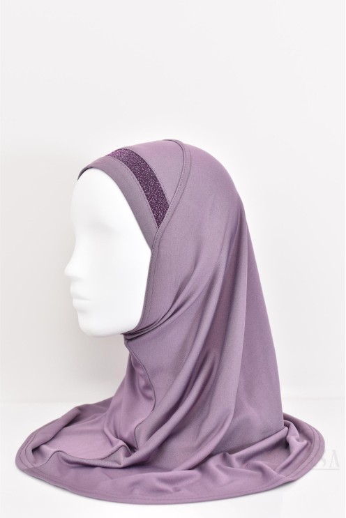 Hijab für Mädchen mit Strasssteinen, zum Überziehen, Jersey, für den Alltag.