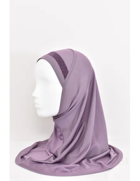Hijab für Mädchen mit Strasssteinen, zum Überziehen, Jersey, für den Alltag.
