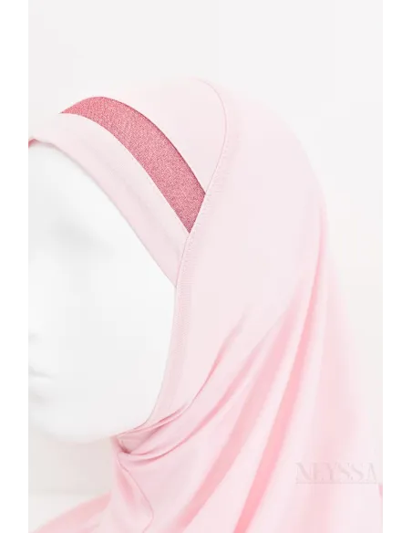 Hijab für Mädchen mit Strasssteinen, zum Überziehen, Jersey, für den Alltag.