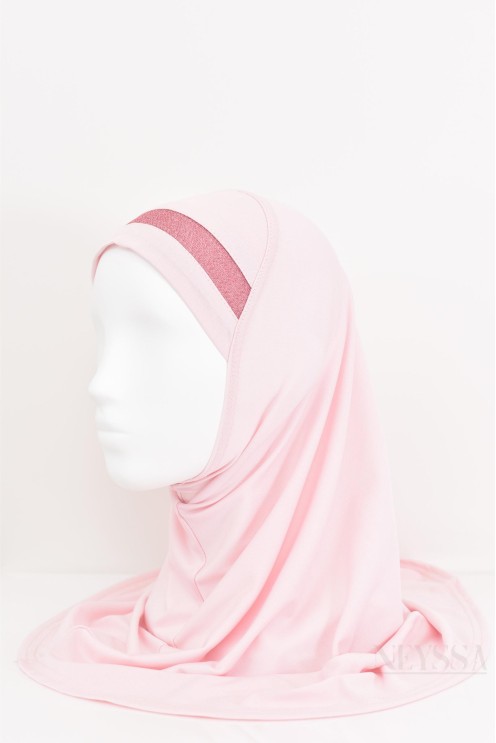 girl's hijab with rhinestones, slip-on, jersey, for everyday wear