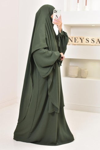 Set abaya khimar extra long silk from Jazz, legal, made in france