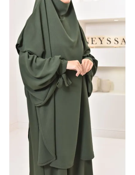 Ensemble abaya khimar extra long soie de Jazz, légiféré, made in france