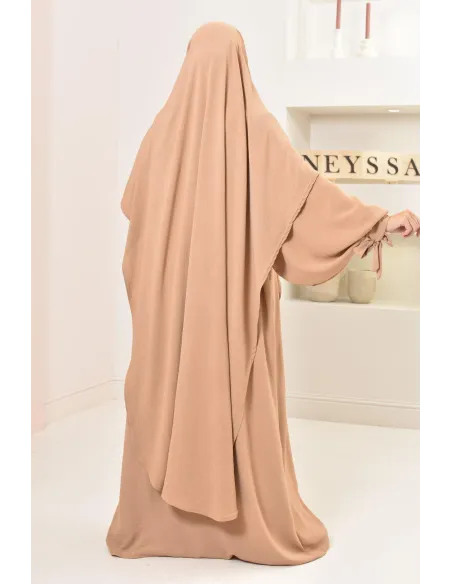 Ensemble abaya khimar extra long soie de Jazz, légiféré, made in france