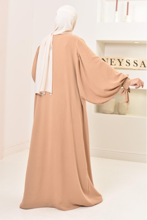Ensemble abaya khimar extra long soie de Jazz, légiféré, made in france