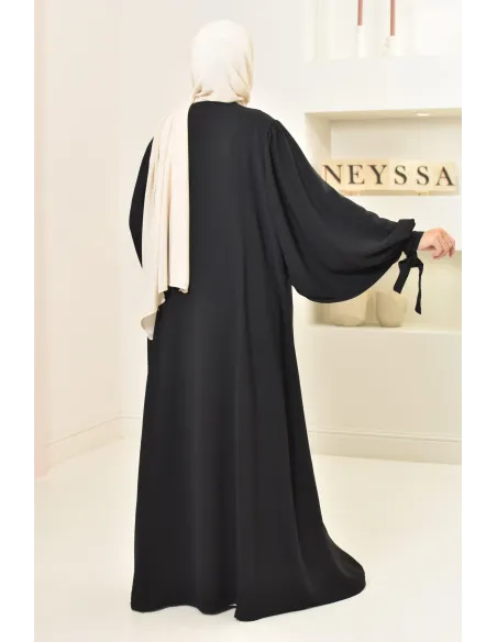 Ensemble abaya khimar extra long soie de Jazz, légiféré, made in france