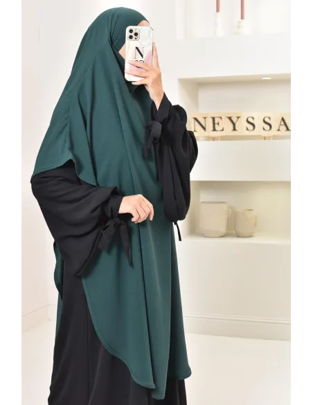 Khimar extra long en soie de Jazz à nouer, voile légiféré, moderne