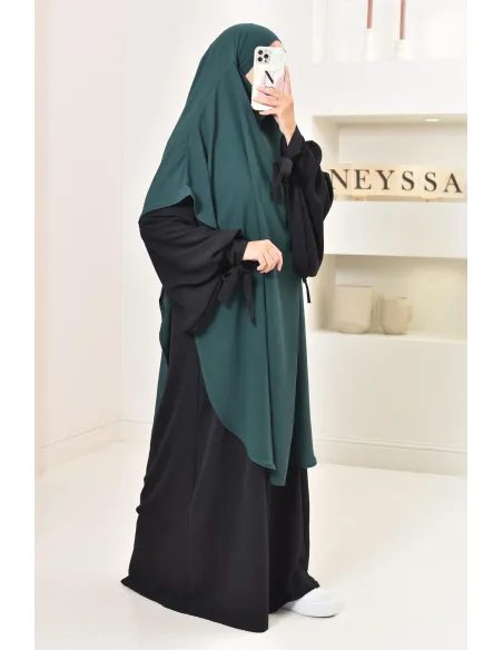 Khimar extra long en soie de Jazz à nouer, voile légiféré, moderne