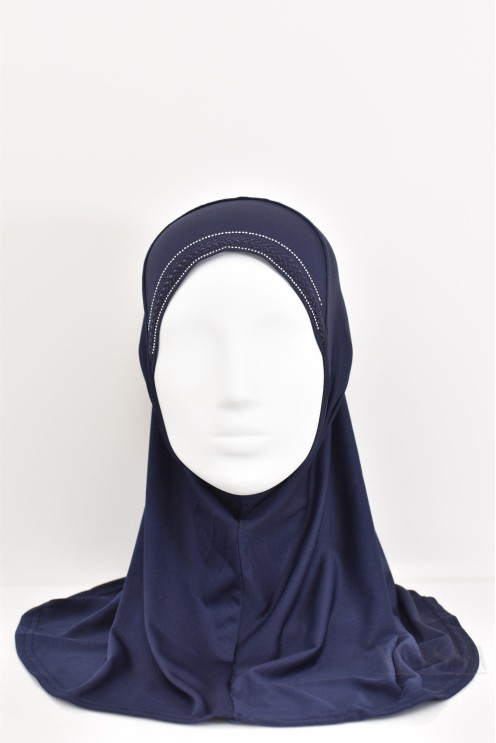 hijab mädchen kind mit strasssteinen, zum Überziehen, bequem, premium jersey