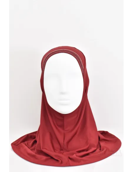 hijab mädchen kind mit strasssteinen, zum Überziehen, bequem, premium jersey