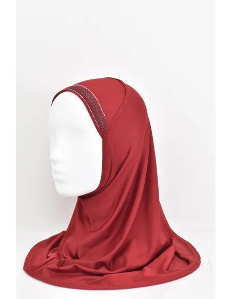 hijab mädchen kind mit strasssteinen, zum Überziehen, bequem, premium jersey