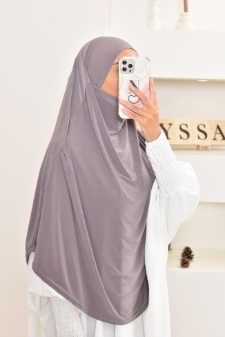 Günstiger, fließender, kurzer Khimar aus Premium-Jersey für muslimische Frauen.