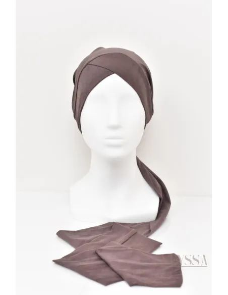 turban en suédine croisé, turban sous hijab, turban style turban mode