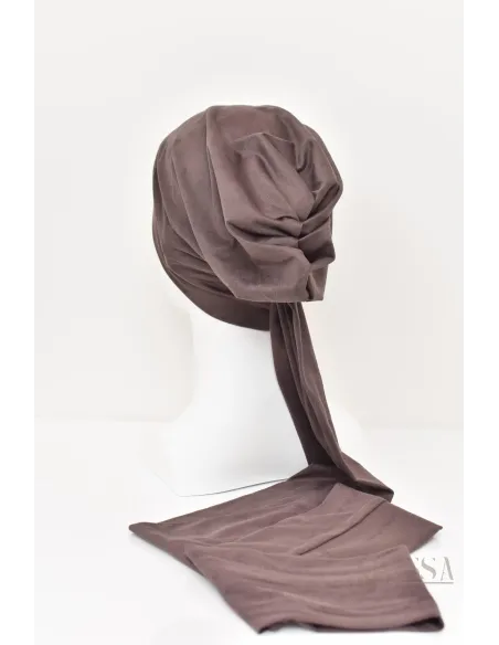 turban en suédine croisé, turban sous hijab, turban style turban mode
