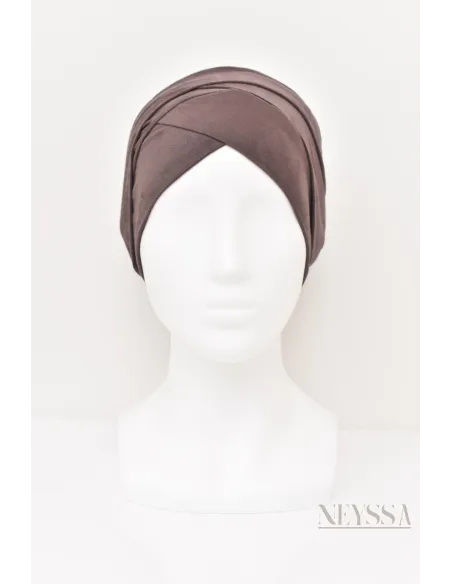 turban en suédine croisé, turban sous hijab, turban style turban mode